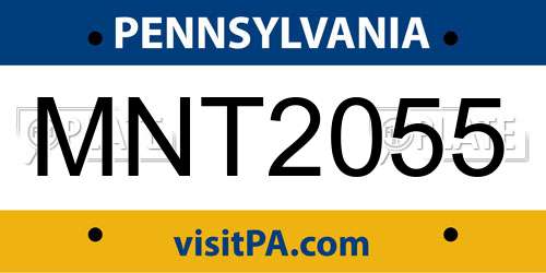 MNT2055 Pennsylvania License Plate