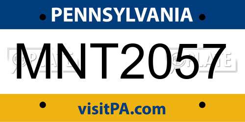 MNT2057 Pennsylvania License Plate