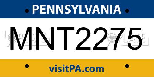 MNT2275 Pennsylvania License Plate