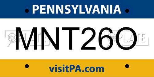 MNT26O Pennsylvania License Plate