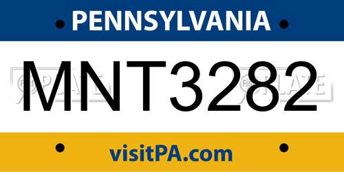 MNT3282 Pennsylvania License Plate