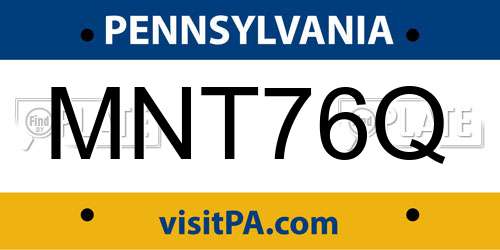 MNT76Q Pennsylvania License Plate