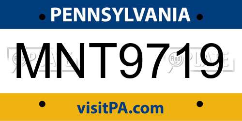 MNT9719 Pennsylvania License Plate