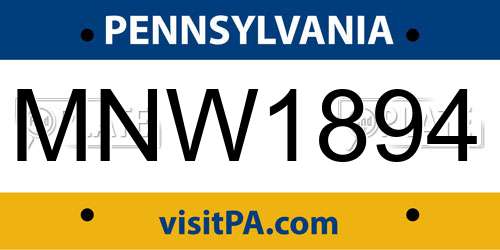 MNW1894 Pennsylvania License Plate