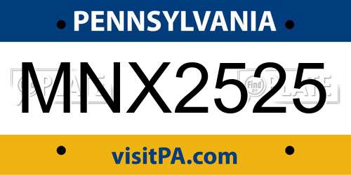 MNX2525 Pennsylvania License Plate