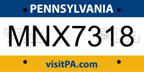 MNX7318 Pennsylvania License Plate