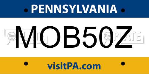 MOB50Z Pennsylvania License Plate