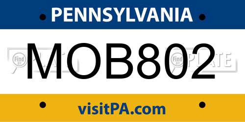 MOB802 Pennsylvania License Plate