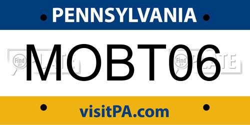MOBT06 Pennsylvania License Plate