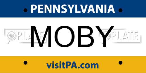 MOBY Pennsylvania License Plate