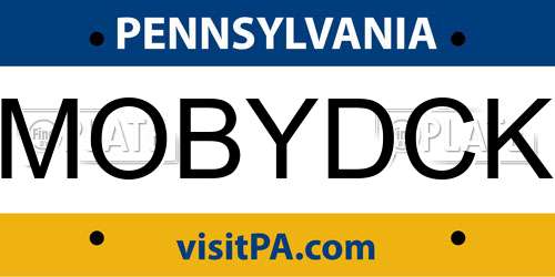 MOBYDCK Pennsylvania License Plate