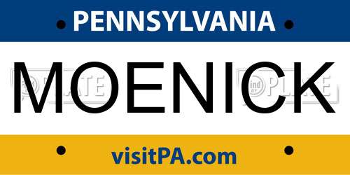 MOENICK Pennsylvania License Plate