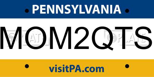 MOM2QTS Pennsylvania License Plate