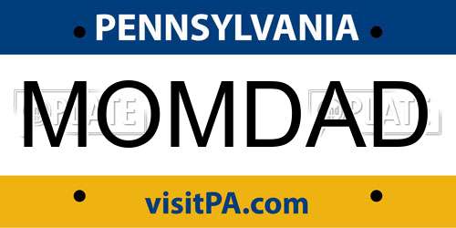 MOMDAD Pennsylvania License Plate