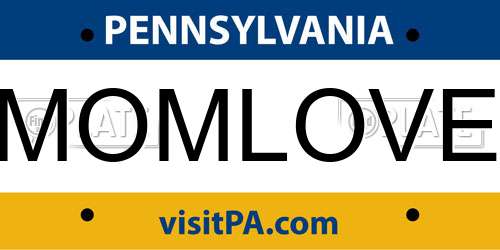 MOMLOVE Pennsylvania License Plate
