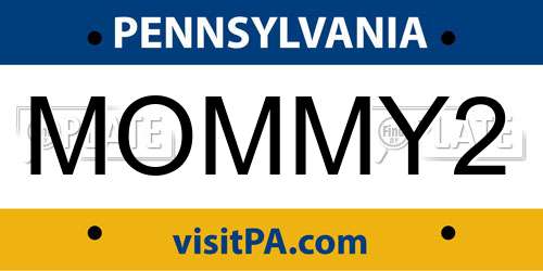 MOMMY2 Pennsylvania License Plate