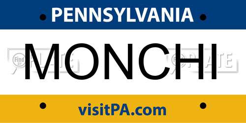 MONCHI Pennsylvania License Plate