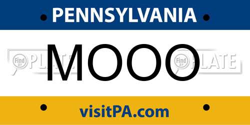 MOOO Pennsylvania License Plate