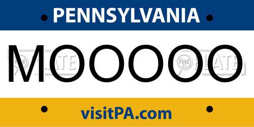 MOOOOO Pennsylvania License Plate