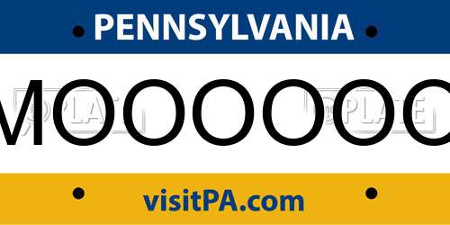 MOOOOOO Pennsylvania License Plate