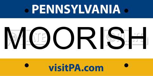 MOORISH Pennsylvania License Plate