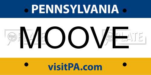 MOOVE Pennsylvania License Plate