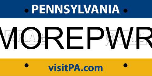 MOREPWR Pennsylvania License Plate