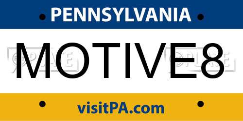MOTIVE8 Pennsylvania License Plate