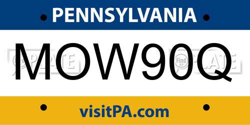 MOW90Q Pennsylvania License Plate