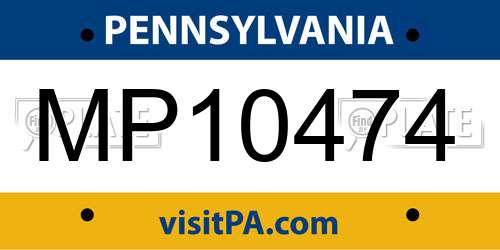 MP10474 Pennsylvania License Plate