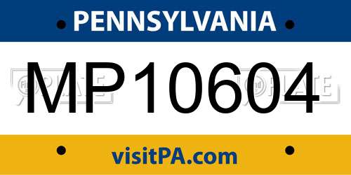 MP10604 Pennsylvania License Plate