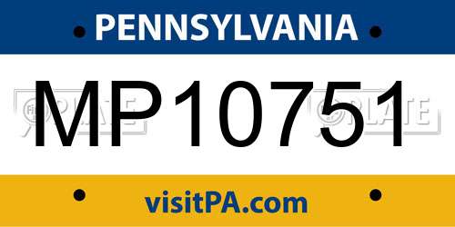 MP10751 Pennsylvania License Plate