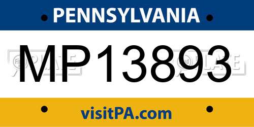 MP13893 Pennsylvania License Plate