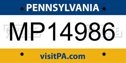 MP14986 Pennsylvania License Plate