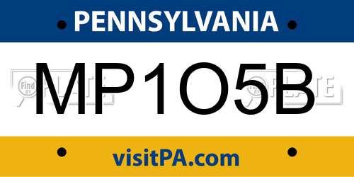 MP1O5B Pennsylvania License Plate