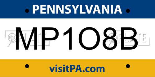 MP1O8B Pennsylvania License Plate