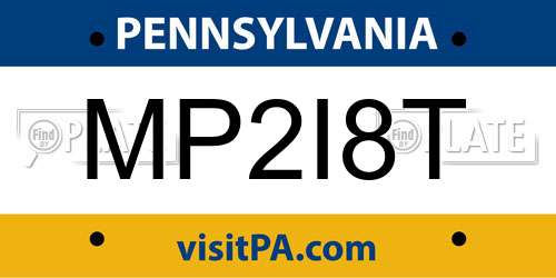 MP2I8T Pennsylvania License Plate