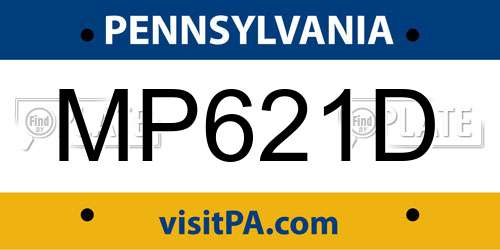 MP621D Pennsylvania License Plate
