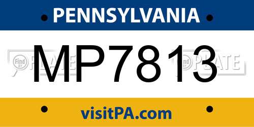 MP7813 Pennsylvania License Plate