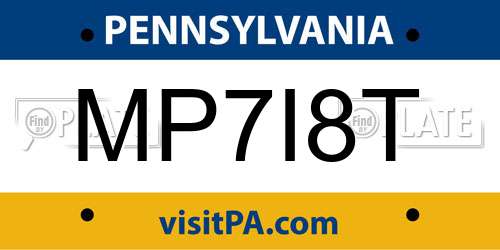 MP7I8T Pennsylvania License Plate