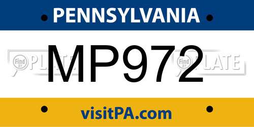 MP972 Pennsylvania License Plate