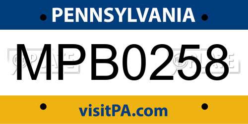 MPB0258 Pennsylvania License Plate