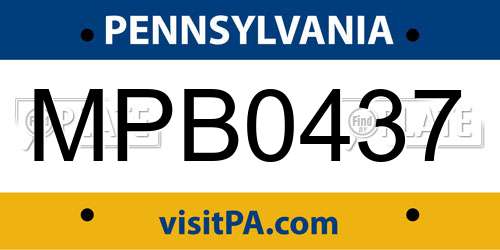 MPB0437 Pennsylvania License Plate