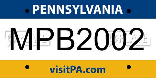 MPB2002 Pennsylvania License Plate