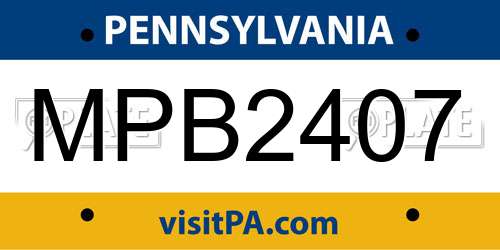 MPB2407 Pennsylvania License Plate