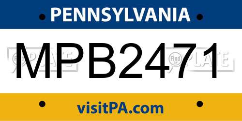 MPB2471 Pennsylvania License Plate
