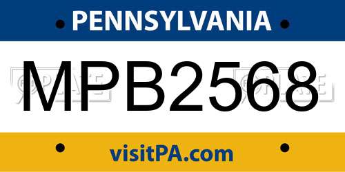 MPB2568 Pennsylvania License Plate