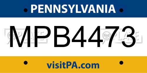 MPB4473 Pennsylvania License Plate