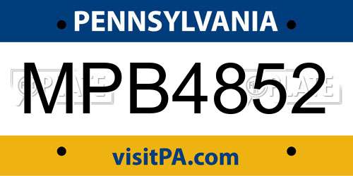 MPB4852 Pennsylvania License Plate