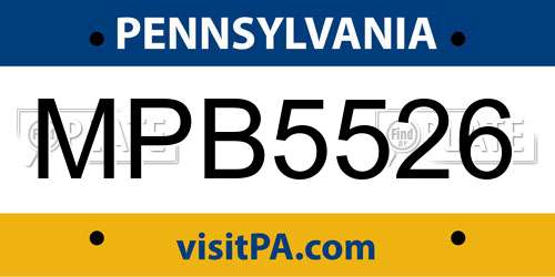 MPB5526 Pennsylvania License Plate